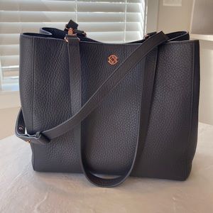 Dagne Dover Allyn leather tote small in graphite